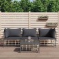 vidaXL 4-tlg. Garten-Lounge-Set mit Kissen Anthrazit Poly Rattan vidaXL 4-tlg. Garten-Lounge-Set mit Kissen Anthrazit Poly Rattan