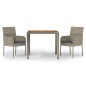 vidaXL 3-tlg. Garten-Essgruppe mit Kissen Grau Poly Rattan vidaXL 3-tlg. Garten-Essgruppe mit Kissen Grau Poly Rattan