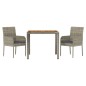 vidaXL 3-tlg. Garten-Essgruppe mit Kissen Grau Poly Rattan vidaXL 3-tlg. Garten-Essgruppe mit Kissen Grau Poly Rattan
