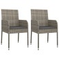 vidaXL 3-tlg. Garten-Essgruppe mit Kissen Grau Poly Rattan vidaXL 3-tlg. Garten-Essgruppe mit Kissen Grau Poly Rattan