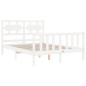 vidaXL Massivholzbett mit Kopfteil Weiß 140x190 cm vidaXL Massivholzbett mit Kopfteil Weiß 140x190 cm