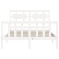 vidaXL Massivholzbett mit Kopfteil Weiß 140x190 cm vidaXL Massivholzbett mit Kopfteil Weiß 140x190 cm