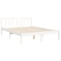 vidaXL Massivholzbett mit Kopfteil Weiß 140x190 cm vidaXL Massivholzbett mit Kopfteil Weiß 140x190 cm