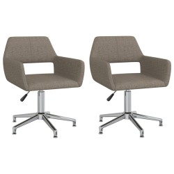 Esszimmerstühle 2 Stk. Drehbar Taupe Stoff
