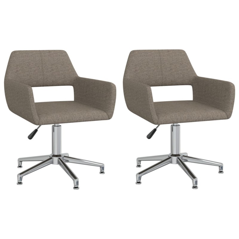 Esszimmerstühle 2 Stk. Drehbar Taupe Stoff Esszimmerstühle 2 Stk. Drehbar Taupe Stoff