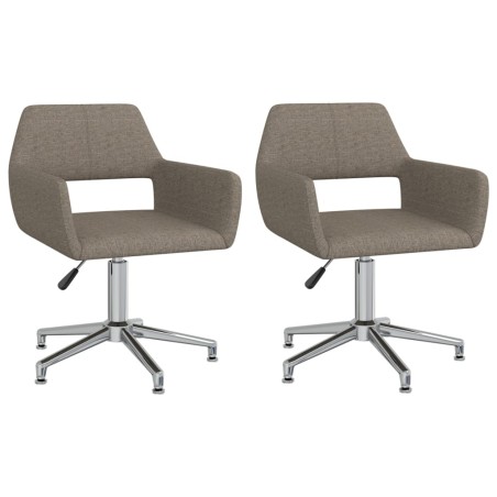 Esszimmerstühle 2 Stk. Drehbar Taupe Stoff