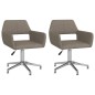 Esszimmerstühle 2 Stk. Drehbar Taupe Stoff Esszimmerstühle 2 Stk. Drehbar Taupe Stoff