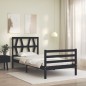 vidaXL Massivholzbett mit Kopfteil Schwarz 100x200 cm vidaXL Massivholzbett mit Kopfteil Schwarz 100x200 cm
