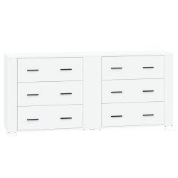 vidaXL Sideboards 2 Stk. Weiß Holzwerkstoff