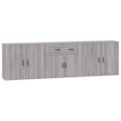 vidaXL Sideboards 3 Stk. Grau Sonoma Holzwerkstoff