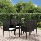 vidaXL 5-tlg. Garten-Essgruppe mit Kissen Schwarz Poly Rattan vidaXL 5-tlg. Garten-Essgruppe mit Kissen Schwarz Poly Rattan