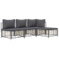 vidaXL 4-tlg. Garten-Lounge-Set mit Kissen Anthrazit Poly Rattan vidaXL 4-tlg. Garten-Lounge-Set mit Kissen Anthrazit Poly Rattan