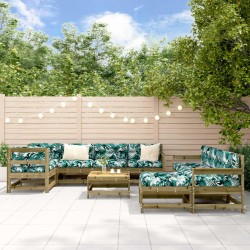 vidaXL 10-tlg. Garten-Lounge-Set mit Kissen Kiefernholz Imprägniert