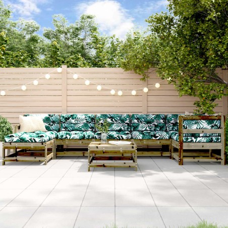 vidaXL 8-tlg. Garten-Lounge-Set mit Kissen Imprägniertes Kiefernholz