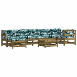 vidaXL 8-tlg. Garten-Lounge-Set mit Kissen Imprägniertes Kiefernholz