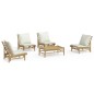 vidaXL 5-tlg. Garten-Lounge-Set mit Cremeweißen Kissen Bambus vidaXL 5-tlg. Garten-Lounge-Set mit Cremeweißen Kissen Bambus