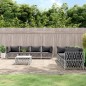 vidaXL 9-tlg. Garten-Lounge-Set mit Kissen Weiß Stahl vidaXL 9-tlg. Garten-Lounge-Set mit Kissen Weiß Stahl