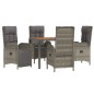 vidaXL 5-tlg. Garten-Essgruppe mit Kissen Grau Poly Rattan vidaXL 5-tlg. Garten-Essgruppe mit Kissen Grau Poly Rattan