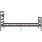vidaXL Massivholzbett mit Kopfteil Grau 90x200 cm vidaXL Massivholzbett mit Kopfteil Grau 90x200 cm
