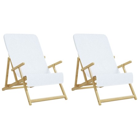 vidaXL Strandtücher 2 Stk. Weiß 60x135 cm Stoff 400 GSM