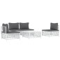 vidaXL 5-tlg. Garten-Lounge-Set mit Kissen Weiß Stahl vidaXL 5-tlg. Garten-Lounge-Set mit Kissen Weiß Stahl