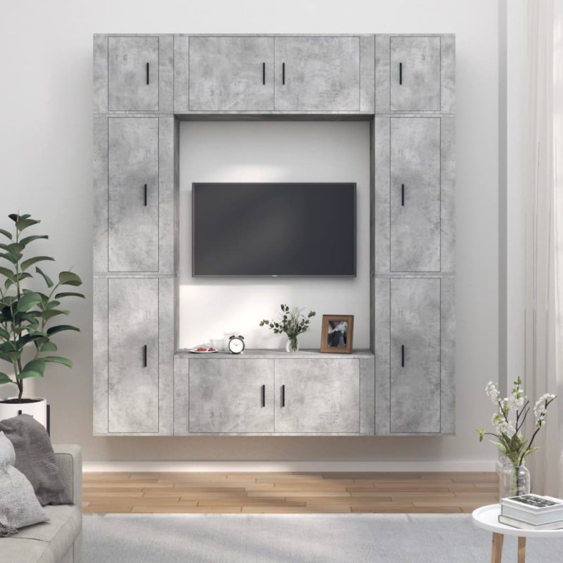 vidaXL 8-tlg. TV-Schrank-Set Betongrau Holzwerkstoff vidaXL 8-tlg. TV-Schrank-Set Betongrau Holzwerkstoff