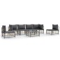 vidaXL 7-tlg. Garten-Lounge-Set mit Kissen Anthrazit Poly Rattan vidaXL 7-tlg. Garten-Lounge-Set mit Kissen Anthrazit Poly Rattan