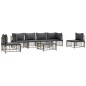 vidaXL 7-tlg. Garten-Lounge-Set mit Kissen Anthrazit Poly Rattan vidaXL 7-tlg. Garten-Lounge-Set mit Kissen Anthrazit Poly Rattan