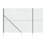 vidaXL Maschendrahtzaun mit Bodenhülsen Grün 1,4x25 m vidaXL Maschendrahtzaun mit Bodenhülsen Grün 1,4x25 m