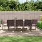 vidaXL 9-tlg. Garten-Essgruppe mit Kissen Poly Rattan und Stahl vidaXL 9-tlg. Garten-Essgruppe mit Kissen Poly Rattan und Stahl