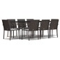 vidaXL 9-tlg. Garten-Essgruppe mit Kissen Poly Rattan und Stahl vidaXL 9-tlg. Garten-Essgruppe mit Kissen Poly Rattan und Stahl