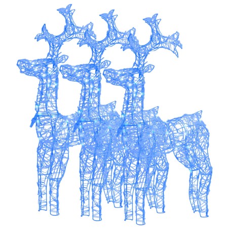vidaXL Rentiere Weihnachtsdekoration 3 Stk. 60x16x100 cm Acryl