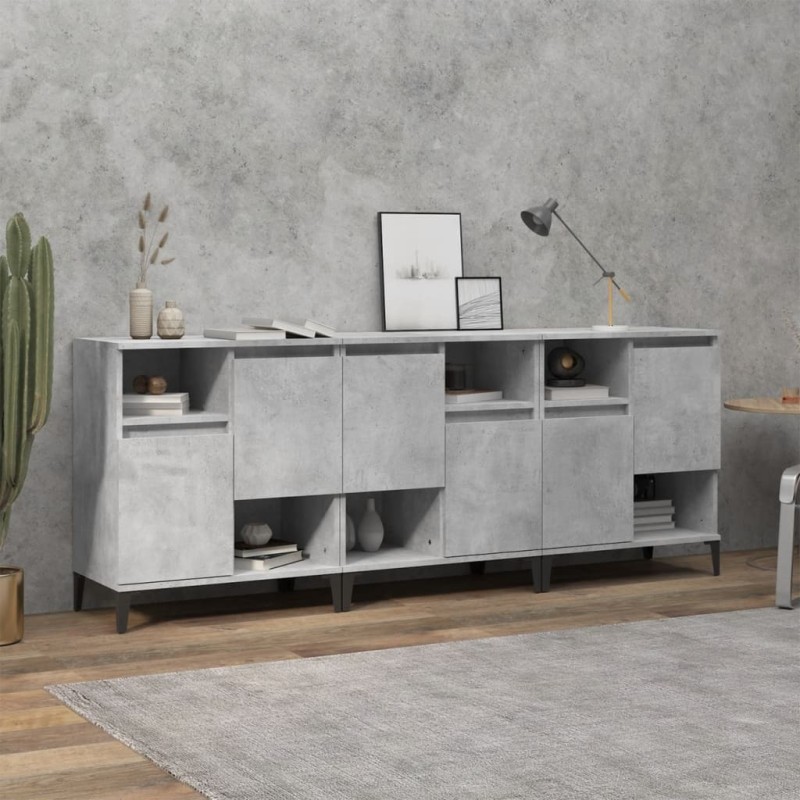 vidaXL Sideboards 3 Stk. Betongrau 60x35x70 cm Holzwerkstoff vidaXL Sideboards 3 Stk. Betongrau 60x35x70 cm Holzwerkstoff