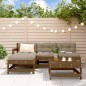 vidaXL 5-tlg. Garten-Lounge-Set mit Kissen Honigbraun Massivholz vidaXL 5-tlg. Garten-Lounge-Set mit Kissen Honigbraun Massivholz