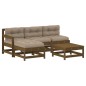 vidaXL 5-tlg. Garten-Lounge-Set mit Kissen Honigbraun Massivholz vidaXL 5-tlg. Garten-Lounge-Set mit Kissen Honigbraun Massivholz