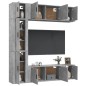 vidaXL 7-tlg. TV-Schrank-Set Betongrau Holzwerkstoff vidaXL 7-tlg. TV-Schrank-Set Betongrau Holzwerkstoff