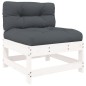 vidaXL 7-tlg. Garten-Lounge-Set mit Kissen Weiß Massivholz vidaXL 7-tlg. Garten-Lounge-Set mit Kissen Weiß Massivholz