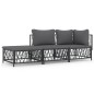 vidaXL 3-tlg. Garten-Lounge-Set mit Kissen Anthrazit Stahl vidaXL 3-tlg. Garten-Lounge-Set mit Kissen Anthrazit Stahl