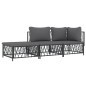 vidaXL 3-tlg. Garten-Lounge-Set mit Kissen Anthrazit Stahl vidaXL 3-tlg. Garten-Lounge-Set mit Kissen Anthrazit Stahl