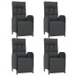 vidaXL 5-tlg. Garten-Essgruppe mit Kissen Schwarz Poly Rattan vidaXL 5-tlg. Garten-Essgruppe mit Kissen Schwarz Poly Rattan