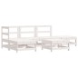 vidaXL 6-tlg. Garten-Lounge-Set mit Kissen Weiß Massivholz vidaXL 6-tlg. Garten-Lounge-Set mit Kissen Weiß Massivholz