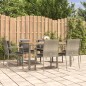 vidaXL 7-tlg. Garten-Essgruppe mit Kissen Grau Poly Rattan vidaXL 7-tlg. Garten-Essgruppe mit Kissen Grau Poly Rattan