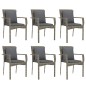 vidaXL 7-tlg. Garten-Essgruppe mit Kissen Grau Poly Rattan vidaXL 7-tlg. Garten-Essgruppe mit Kissen Grau Poly Rattan