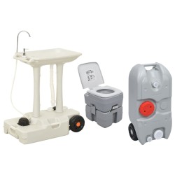 vidaXL Tragbare Campingtoilette mit Waschbecken und Wasserbehälter