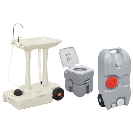vidaXL Tragbare Campingtoilette mit Waschbecken und Wasserbehälter