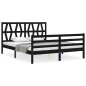 vidaXL Massivholzbett mit Kopfteil Schwarz 160x200 cm vidaXL Massivholzbett mit Kopfteil Schwarz 160x200 cm