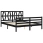 vidaXL Massivholzbett mit Kopfteil Schwarz 160x200 cm vidaXL Massivholzbett mit Kopfteil Schwarz 160x200 cm