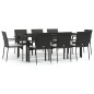 vidaXL 9-tlg. Garten-Essgruppe mit Kissen Schwarz Poly Rattan vidaXL 9-tlg. Garten-Essgruppe mit Kissen Schwarz Poly Rattan