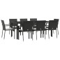 vidaXL 9-tlg. Garten-Essgruppe mit Kissen Schwarz Poly Rattan vidaXL 9-tlg. Garten-Essgruppe mit Kissen Schwarz Poly Rattan