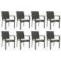 vidaXL 9-tlg. Garten-Essgruppe mit Kissen Schwarz Poly Rattan vidaXL 9-tlg. Garten-Essgruppe mit Kissen Schwarz Poly Rattan